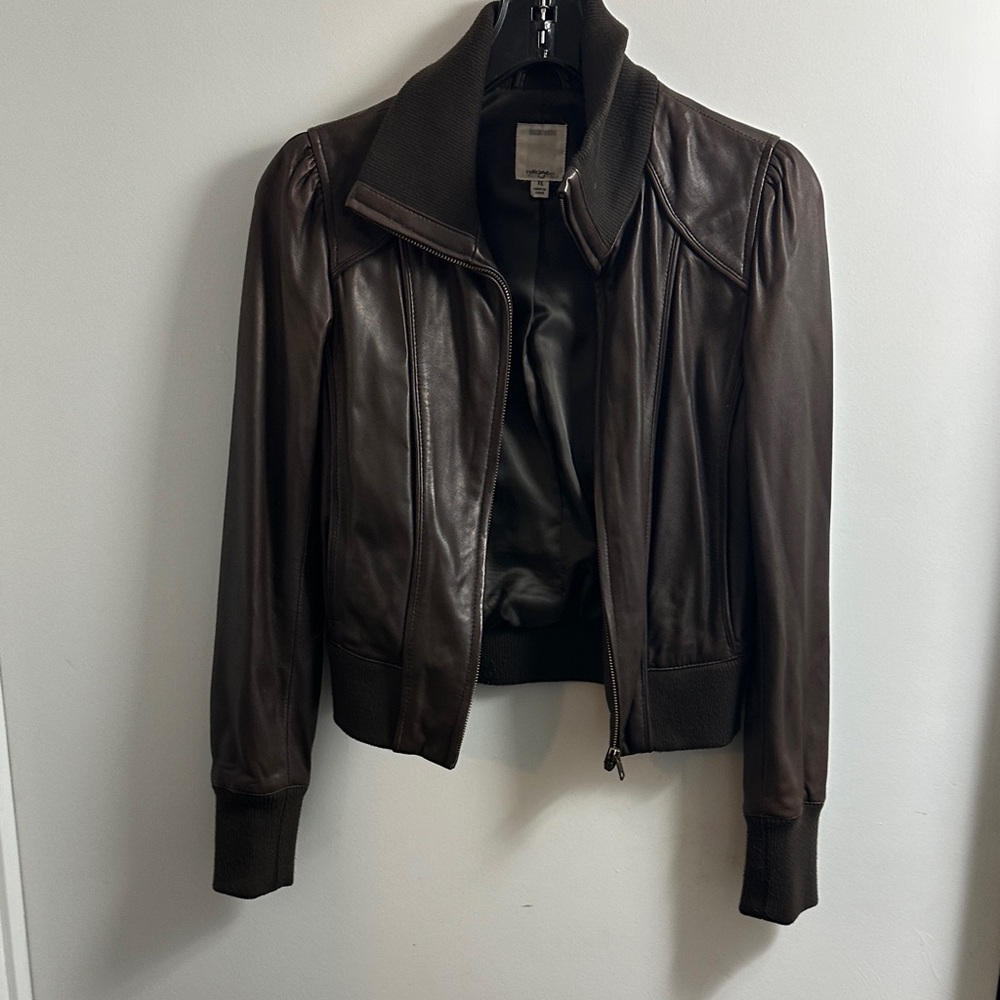 Halogen Brown Leather Jacket
